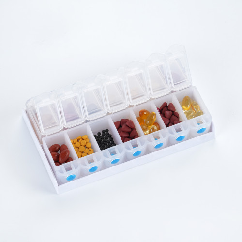 Wholesale Weekly (7-Day) AM/PM Pill Organizer, Vitamin and Medicine Box, Small Pop-out Compartments, 2 Times a Day, Support OEM,ODM