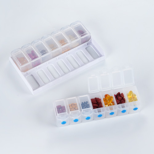 Wholesale Weekly (7-Day) AM/PM Pill Organizer, Vitamin and Medicine Box, Small Pop-out Compartments, 2 Times a Day, Support OEM,ODM