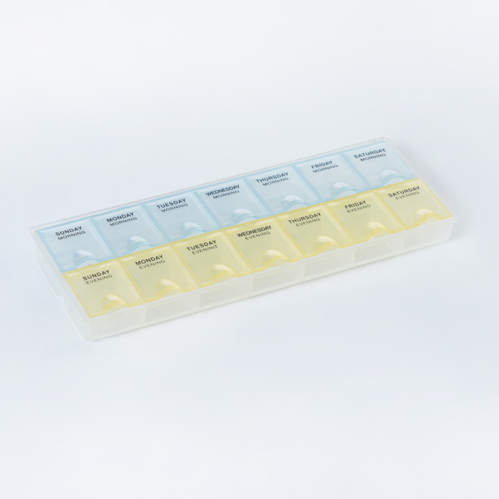 Wholesale Weekly (7-Day) AM/PM Pill Organizer, Vitamin and Medicine Box, Small Pop-out Compartments, 2 Times a Day, Support OEM,ODM