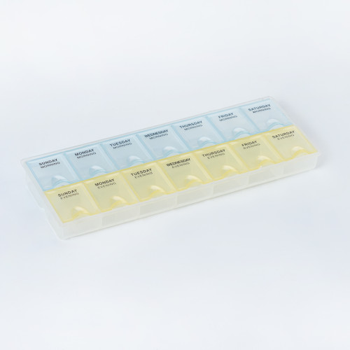 Wholesale Weekly (7-Day) AM/PM Pill Organizer, Vitamin and Medicine Box, Small Pop-out Compartments, 2 Times a Day, Support OEM,ODM