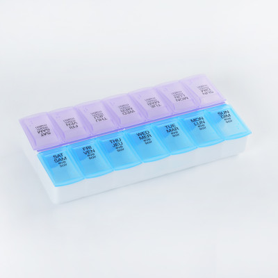 Wholesale Twice-A-Day Weekly Pill Organizer, Weekly Pill Organizer, 2 Times a Day Color-Coded, Easy-Open, See-Through Lids, Organize Medication or Vitamins by AM, PM or Morning and Bedtime, Assorted, Support OEM,ODM