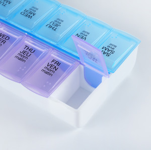 Wholesale Twice-A-Day Weekly Pill Organizer, Weekly Pill Organizer, 2 Times a Day Color-Coded, Easy-Open, See-Through Lids, Organize Medication or Vitamins by AM, PM or Morning and Bedtime, Assorted, Support OEM,ODM