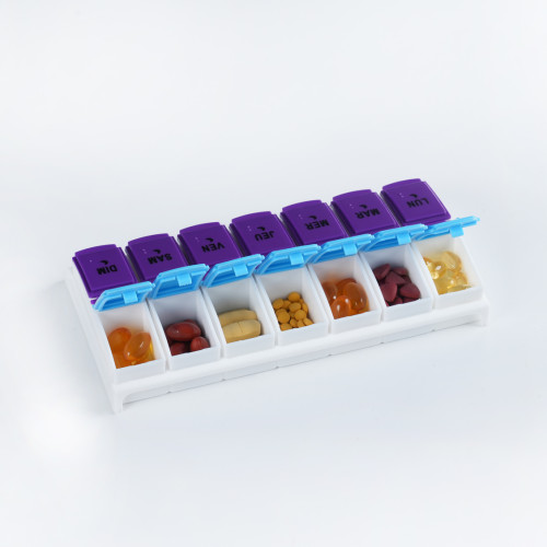 Wholesale Weekly (7-Day) AM/PM Pill Organizer, Vitamin and Medicine Box, Small Pop-out Compartments, 2 Times a Day, Support OEM,ODM