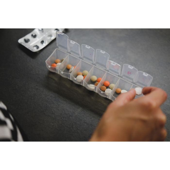 7-Slot Keychain Pill Dispenser with Anti-Mix Design - BPA-Free Portable Travel Pill Organizer