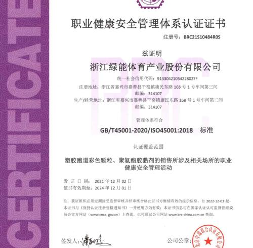 Occupational Health and Safety Management System Certification