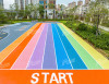 Lianyungang Shangdu - Tianxi - Kindergarten, with blue and gray as the base color, paved with a rainbow runway.