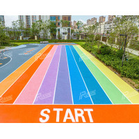 Lianyungang Shangdu - Tianxi - Kindergarten, with blue and gray as the base color, paved with a rainbow runway.