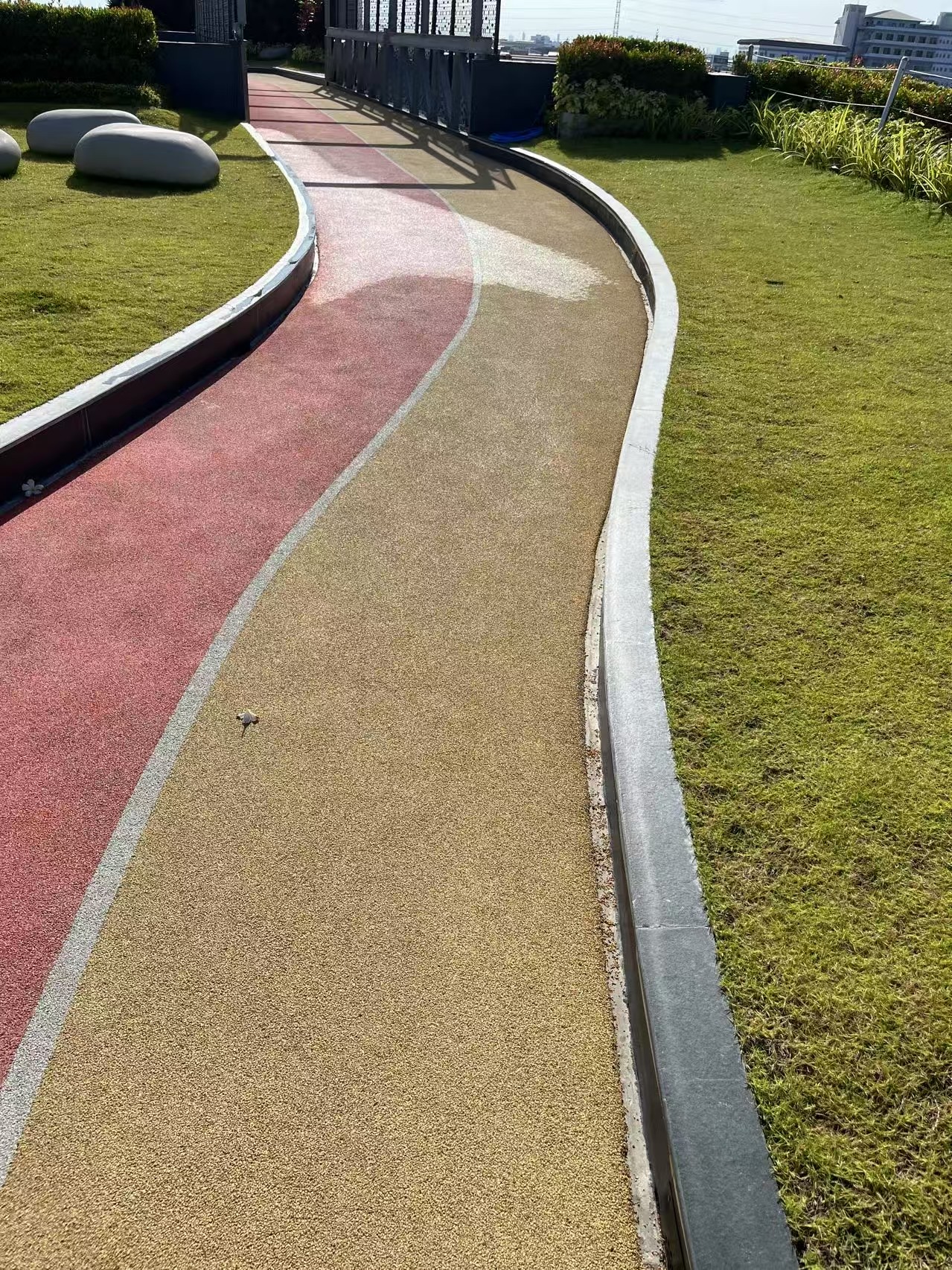 epdm surface with white efflorescence stains