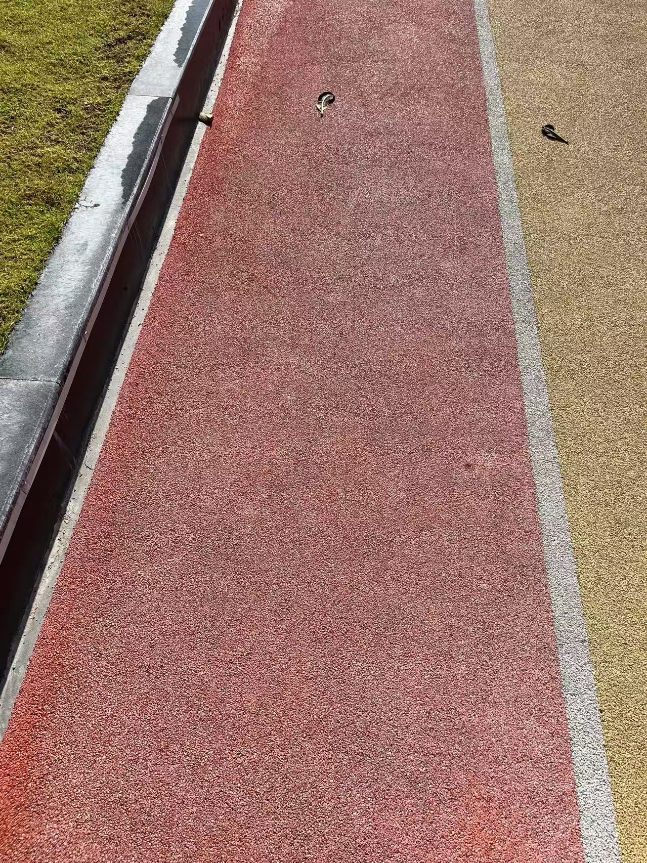 epdm surface with white efflorescence stains