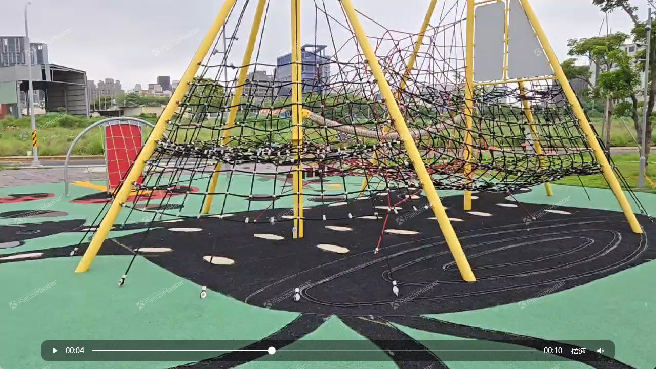 Jack Wu supervising EPDM installation process for FieldsMaster playground project