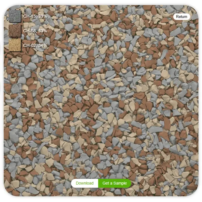 Digital color-mix preview for an EPDM granule blend