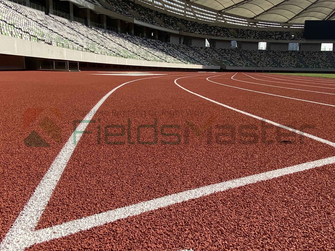 Professional sports surface with EPDM granules and polyurethane binder
