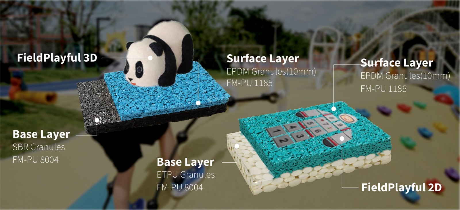 FieldPlayful 3D and 2D EPDM Graphics surface design