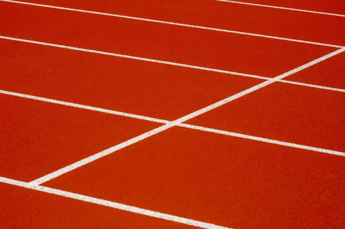 Finished EPDM rubber granule surfacing on an outdoor running track