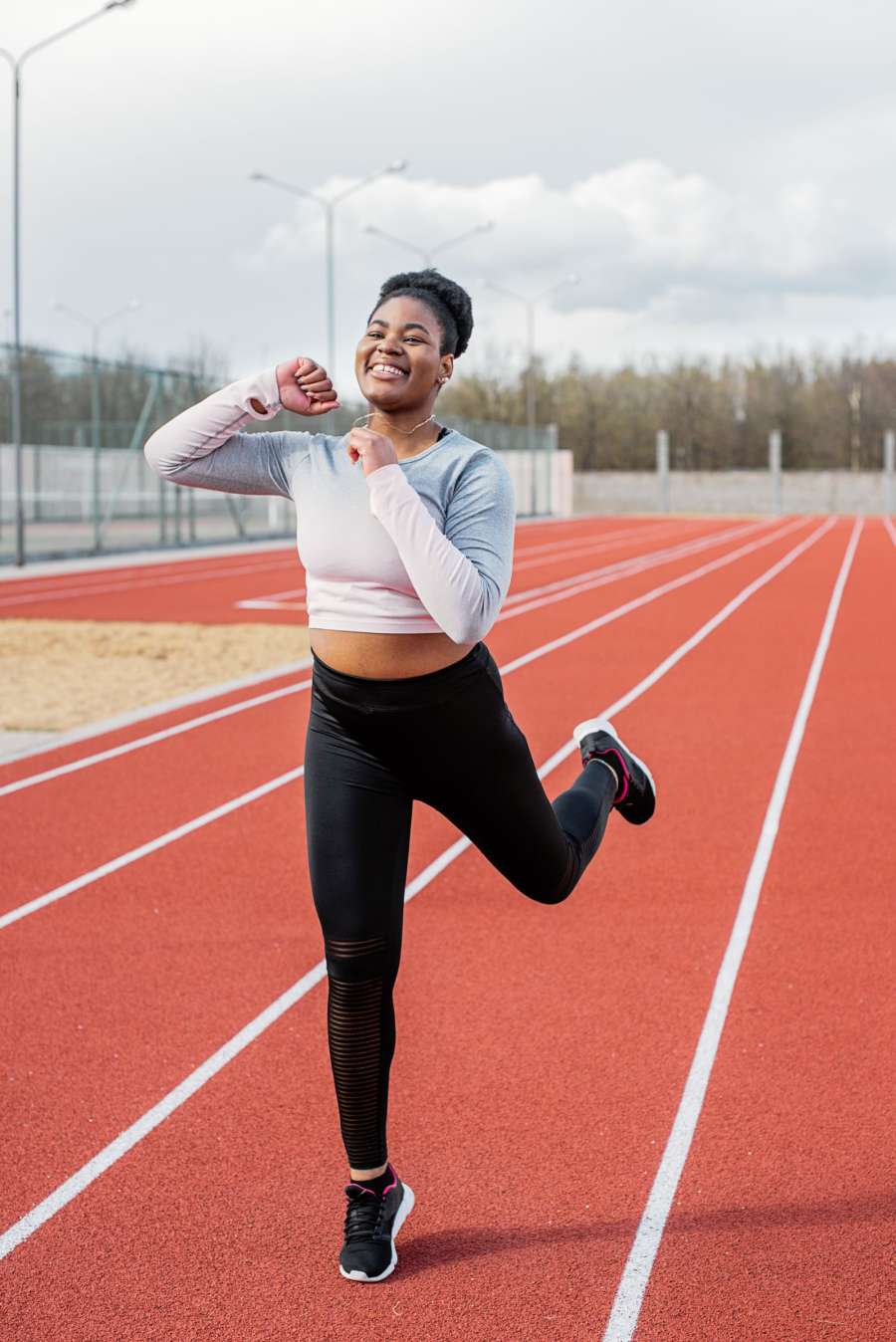 EPDM rubber granule surfacing on an outdoor running track
