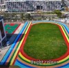 FieldsMaster transforma un patio de recreo con una colorida pista de atletismo de caucho vertido en la escuela primaria afiliada a la Universidad de Shanghái.