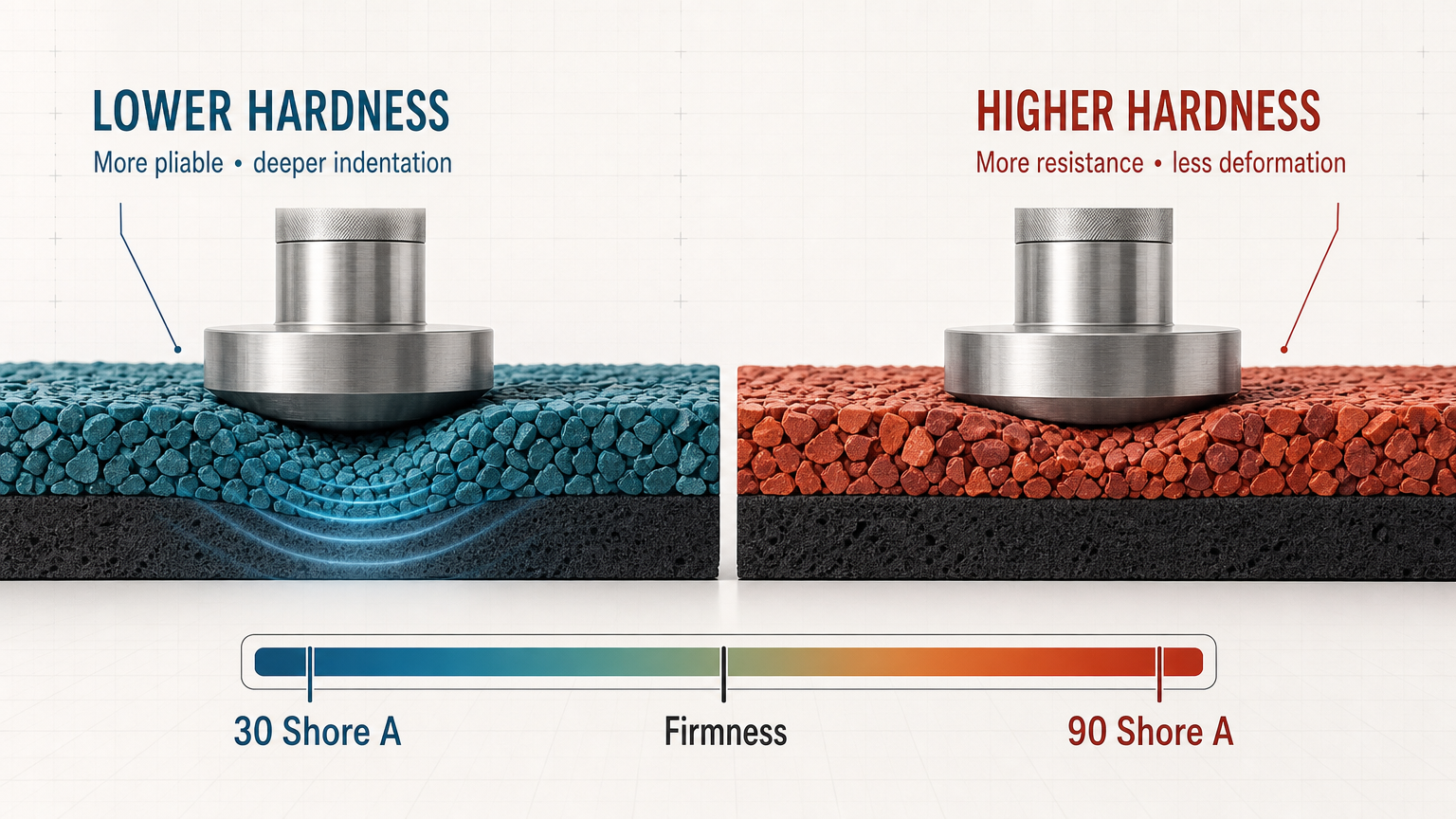 An assortment of colorful EPDM rubber granules.