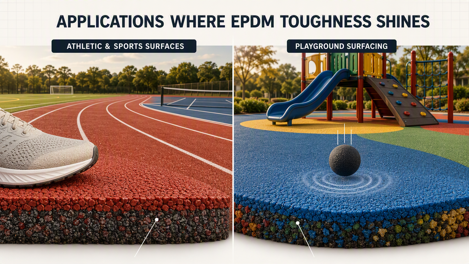 EPDM granules used for a vibrant and durable playground surface