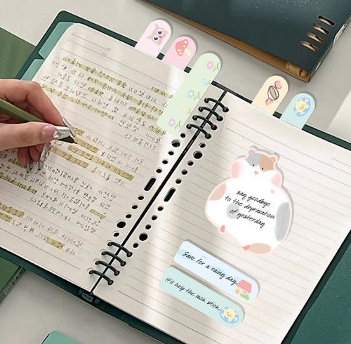 Merry Sticky Notes，Cartoon Animal Sticky Notes，Animal silhouette，Small strip，Student Classification，Handheld materials