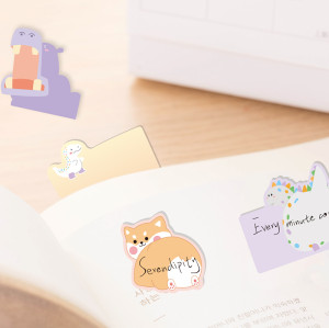 Merry Sticky Notes，Cartoon Animal Sticky Notes，Animal silhouette，Small strip，Student Classification，Handheld materials