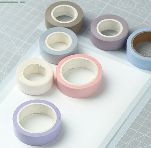 Colored solid color decorative tape, student tape, decorative tape, office supplies, paper tape set