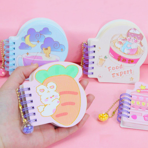 Small coil notebook, palm notebook, cartoon notebook Pocket notebook, cute colored inner pages, smooth writing