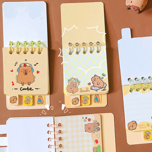 Capybara Ring-bound Notebook, Student Learning Notebook, Cute Cartoon Notebook