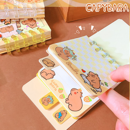 Capybara Ring-bound Notebook, Student Learning Notebook, Cute Cartoon Notebook