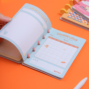 Spiral Bound Notebook, Student Learning Notebook, Cute Cartoon Notebook, Diverse patterns