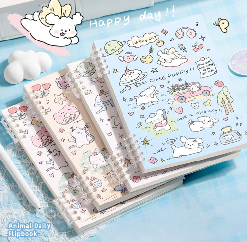 Ring-bound Notebook, Student Learning Notebook, Cute Cartoon Notebook