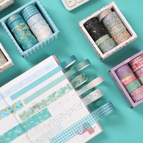 cartoon adhesive tape colorful decoration paper tape， Student accounting tape,decorative tape,Paper Tape Set，Hot stamping tape