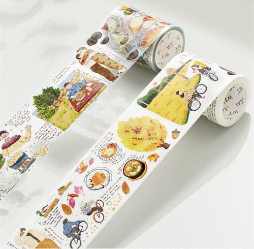 cartoon adhesive tape colorful decoration paper tape， Student accounting tape,decorative tape,Paper Tape Set