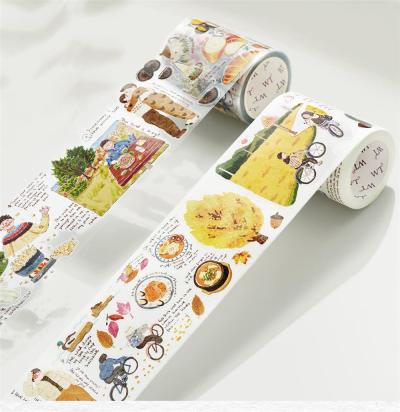 cartoon adhesive tape colorful decoration paper tape， Student accounting tape,decorative tape,Paper Tape Set