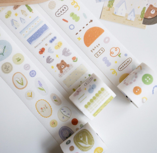 cartoon adhesive tape colorful decoration paper tape， Student accounting tape,decorative tape,Paper Tape Set