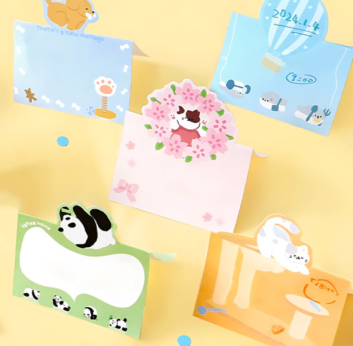 Cartoon Memo Notes, Hand notes, student Hand account materials，Vertical portable sticky notes
