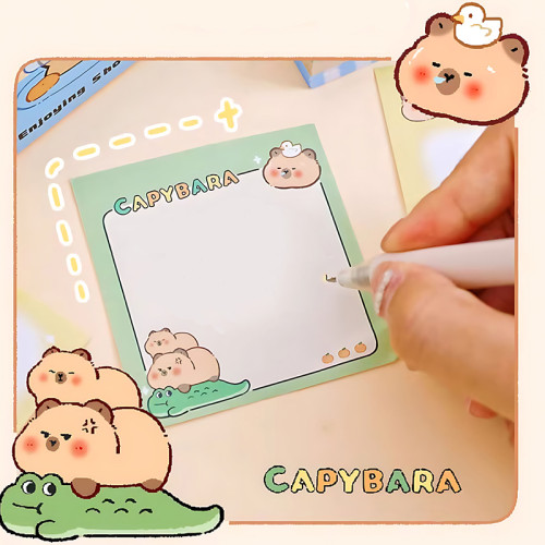 Capybara Memo Notes, Hand notes, student Hand account materials，Cartoon memo notes，Milk Box Sticker