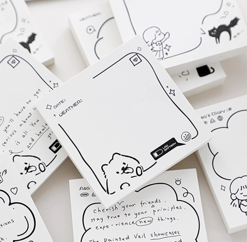 Memo Notes, Simple black and white dialogue box notes, Hand notes, student learning notes, office notes