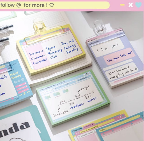 Memo Notes and Stickers, Hand note，student learning notes, office notes，Box Notes