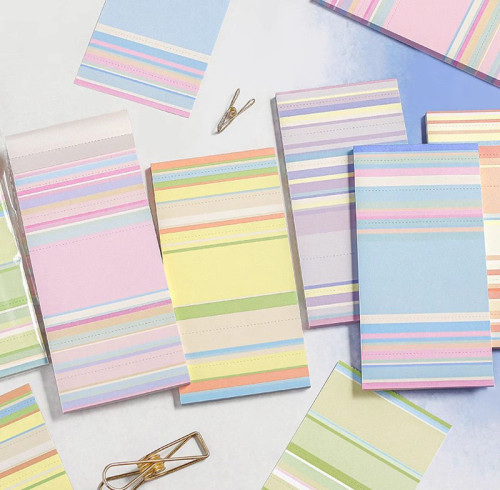 Memo Notes, Striped sticky notes, Hand note，Tearable Notes student learning notes, office notes