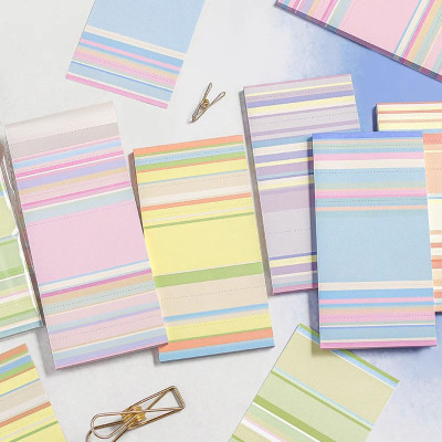 Memo Notes, Striped sticky notes, Hand note，Tearable Notes student learning notes, office notes