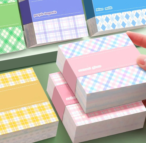 Grid design Memo Notes and Stickers, Hand note，memo notes, student learning notes, office notes