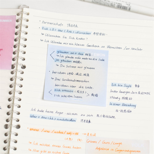 Memo Notes,Gradient Notes and Stickers, office sticky notes，Hand note，memo notes, student learning notes, office notes