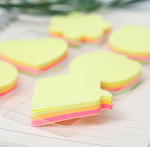 Die-cut notes Sticky Notes Message Stickers Colorful Paper, Paper Cubes, Office Sticky Notes,  notebook colored sticky labels
