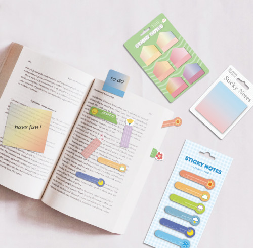 PET adhesive index label stickers, page markers, notebook labels, notebook color adhesive labels, office sticky notes