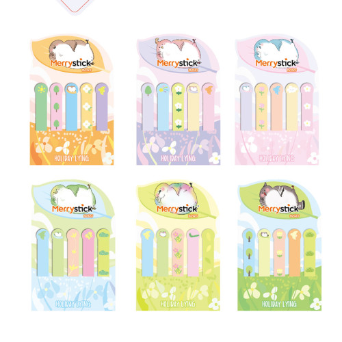 Merry Sticky Notes，Cartoon Animal lying Small strip，Student Classification，Handheld materials