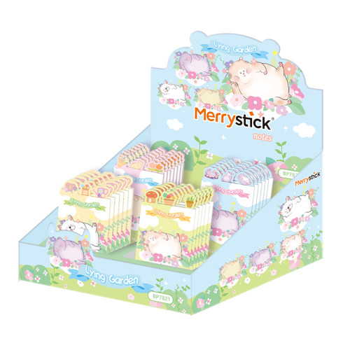 Memo Pad，Cartoon Sticky Notes，Four fold folding，Student  Cartoon Animal lying Sticky Notes