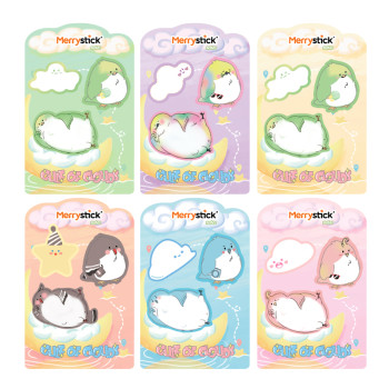 Merry Sticky Notes，Cartoon Animal lying notes, Student Classification，Handheld materials，Cartoon Special shape