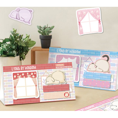 Merry Sticky Notes，Cartoon Animal lie Sticky Notes，page tags, Student Classification，Handheld materials，Vertical envelope style