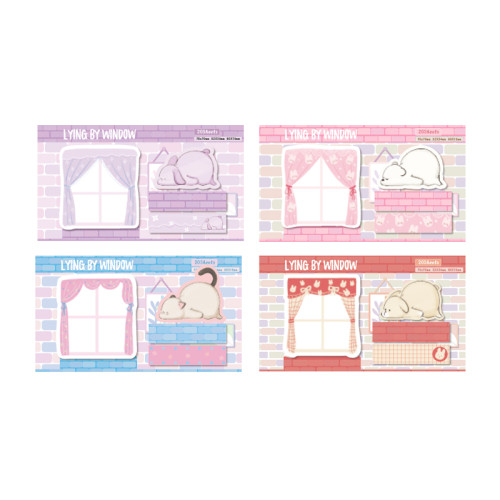 Merry Sticky Notes，Cartoon Animal lie Sticky Notes，page tags, Student Classification，Handheld materials，Vertical envelope style