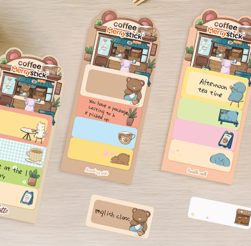 Merry Sticky Notes，Cartoon animal sticky notes，Student Classification，Handheld materials，